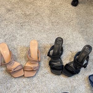 a new day Black and Tan Knotted Heels